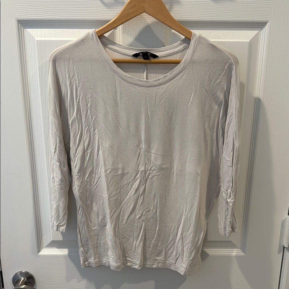 Banana Republic Cream Fitted 3/4 Sleeve T-Shirt